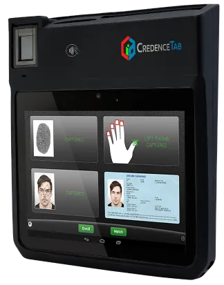 CredenceTAB biometric tablet left side view